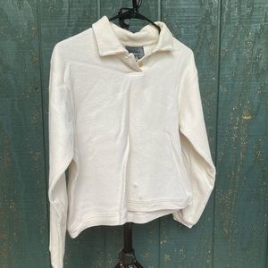 Cream Collared Long Sleeve Knit Top